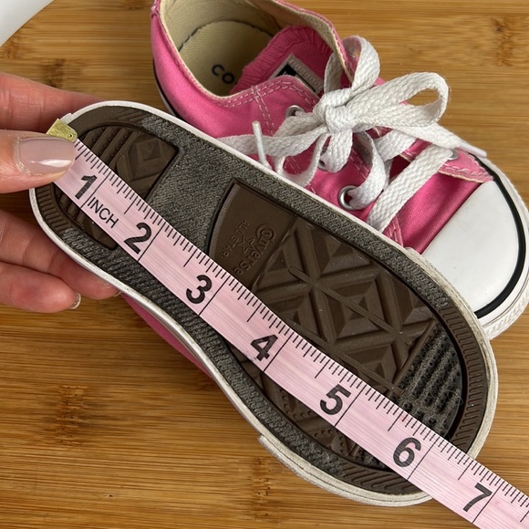 Converse ALL-STAR Pink Low Tops Lace Up Sneakers Girls Size 7 Toddler/Baby - Picture 10 of 10